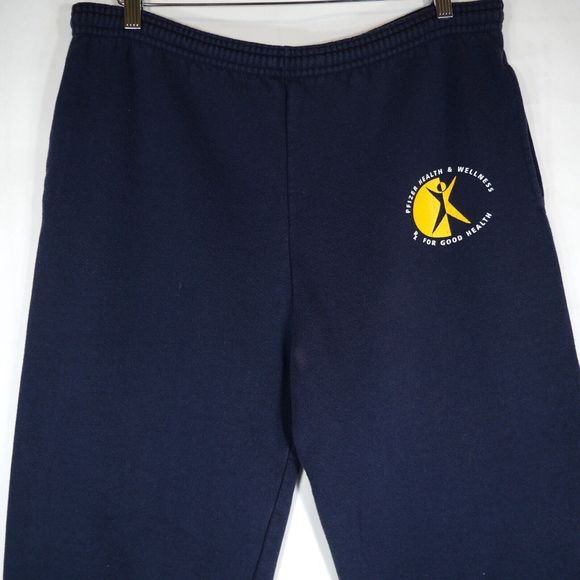 Vintage Pfizer Health & Wellness Logo Jansport Men's Navy Sweatpants Size L - Picture 2 of 14